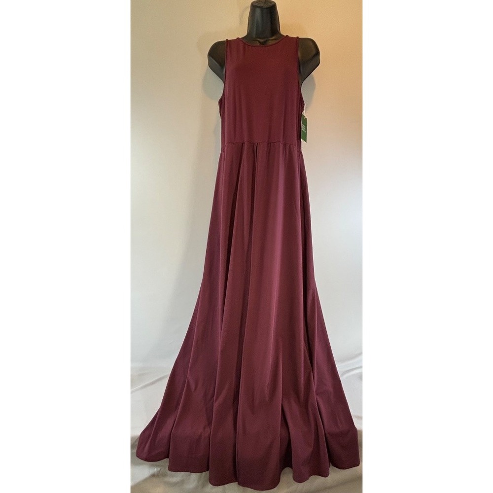 Halara Maxi Dress Burgundy Size L Sleeveless Flowy Wide-Leg Jumpsuit
